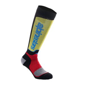 Calcetines Alpinestars MX PLUS BLACK RED LIGHT BLUE