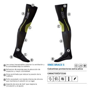 CALCETINES SIXS KNEE BRACE S NEGRO / GRIS