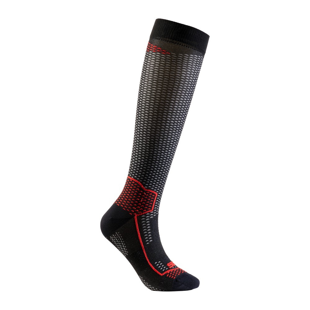 CALCETINES SIXS LONG V3 CARBONO NEGRO / ROJO