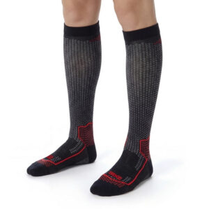 CALCETINES SIXS LONG V3 CARBONO NEGRO / ROJO