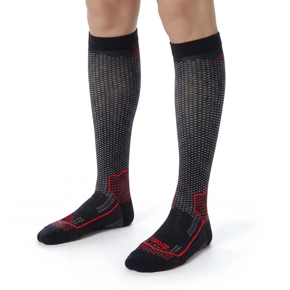 CALCETINES SIXS LONG V3 CARBONO NEGRO / ROJO