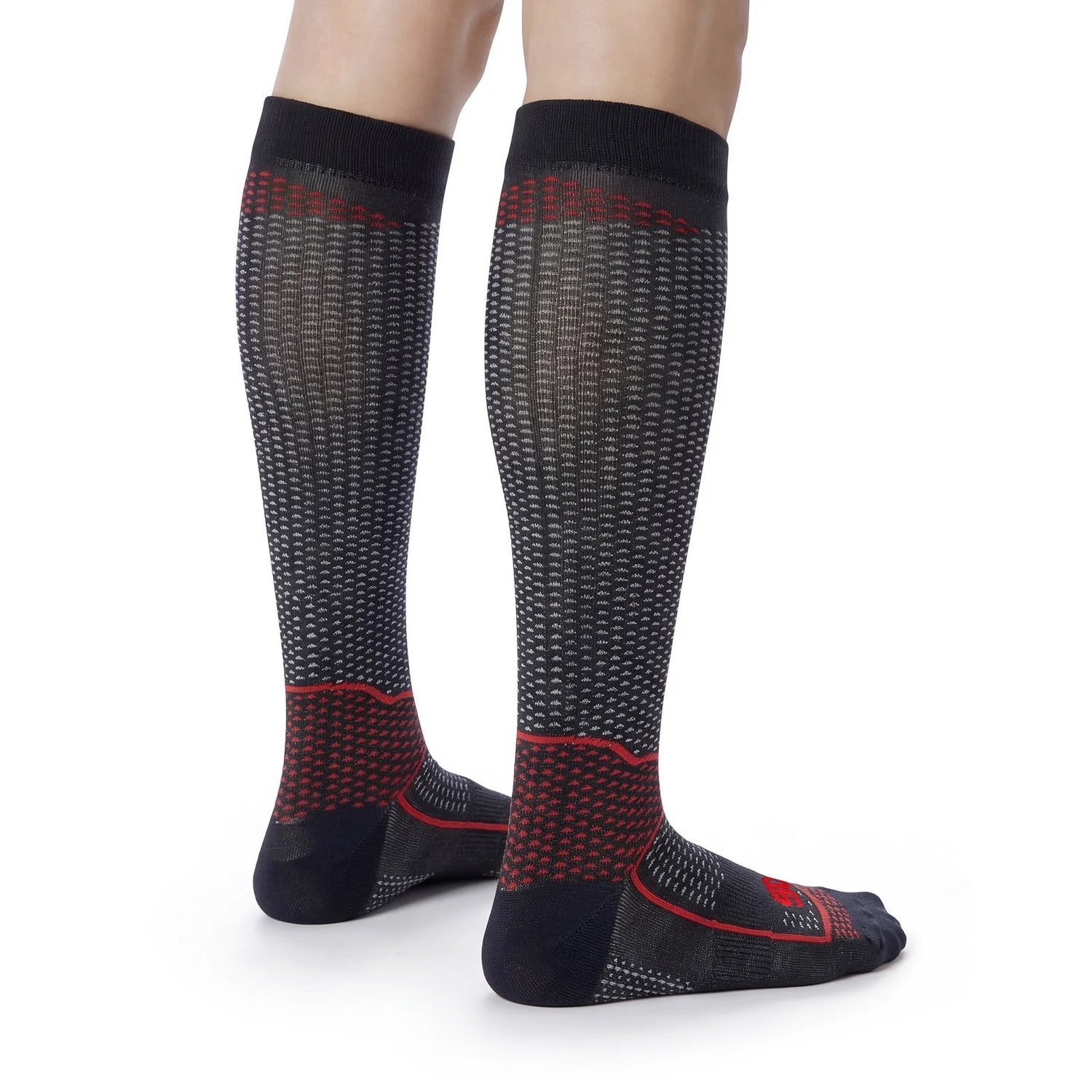 CALCETINES SIXS LONG V3 CARBONO NEGRO / ROJO