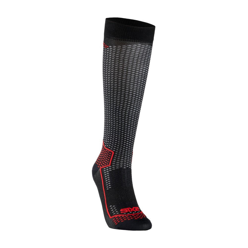 CALCETINES SIXS LONG V3 CARBONO NEGRO / ROJO