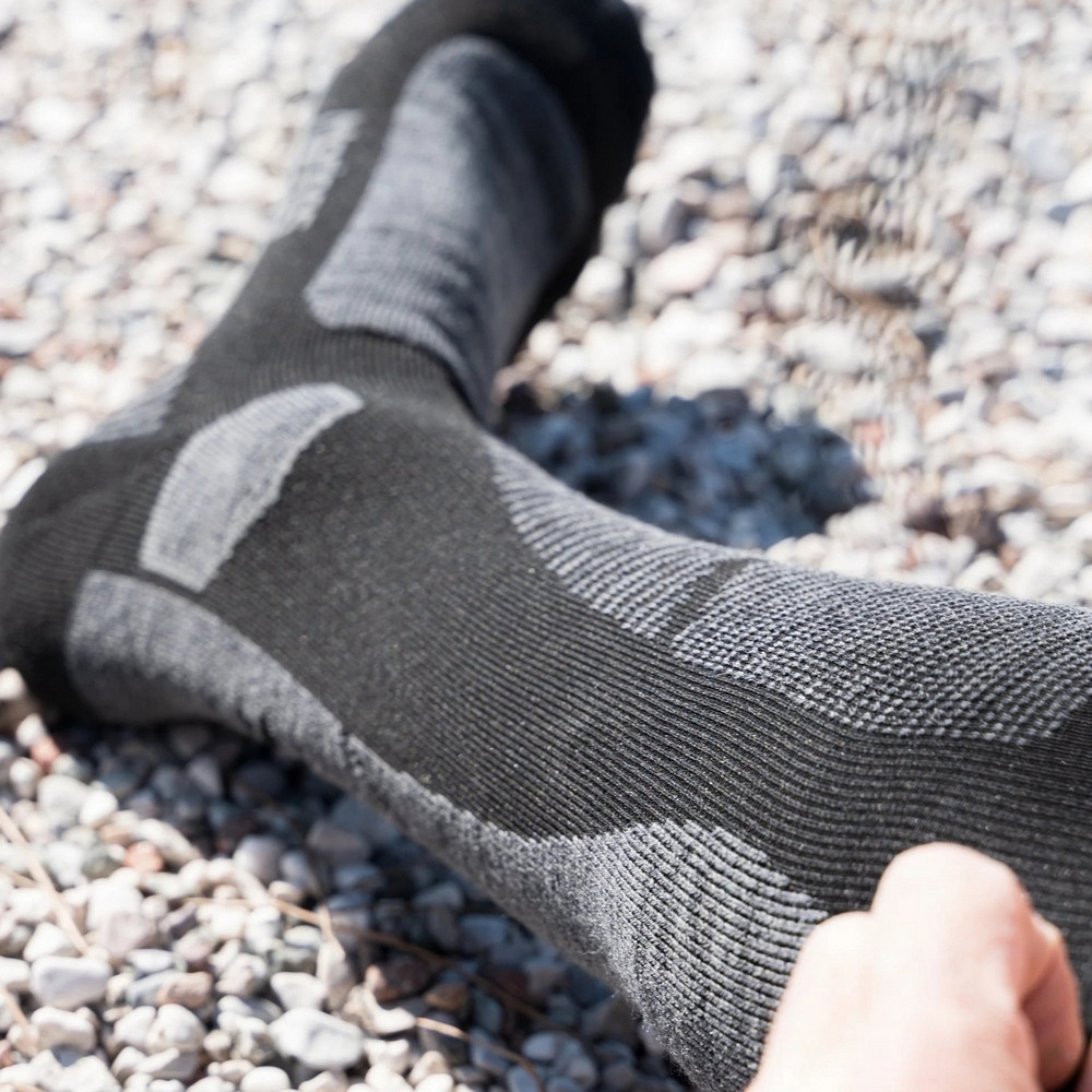 CALCETINES SIXS MOT V3 NEGRO / GRIS