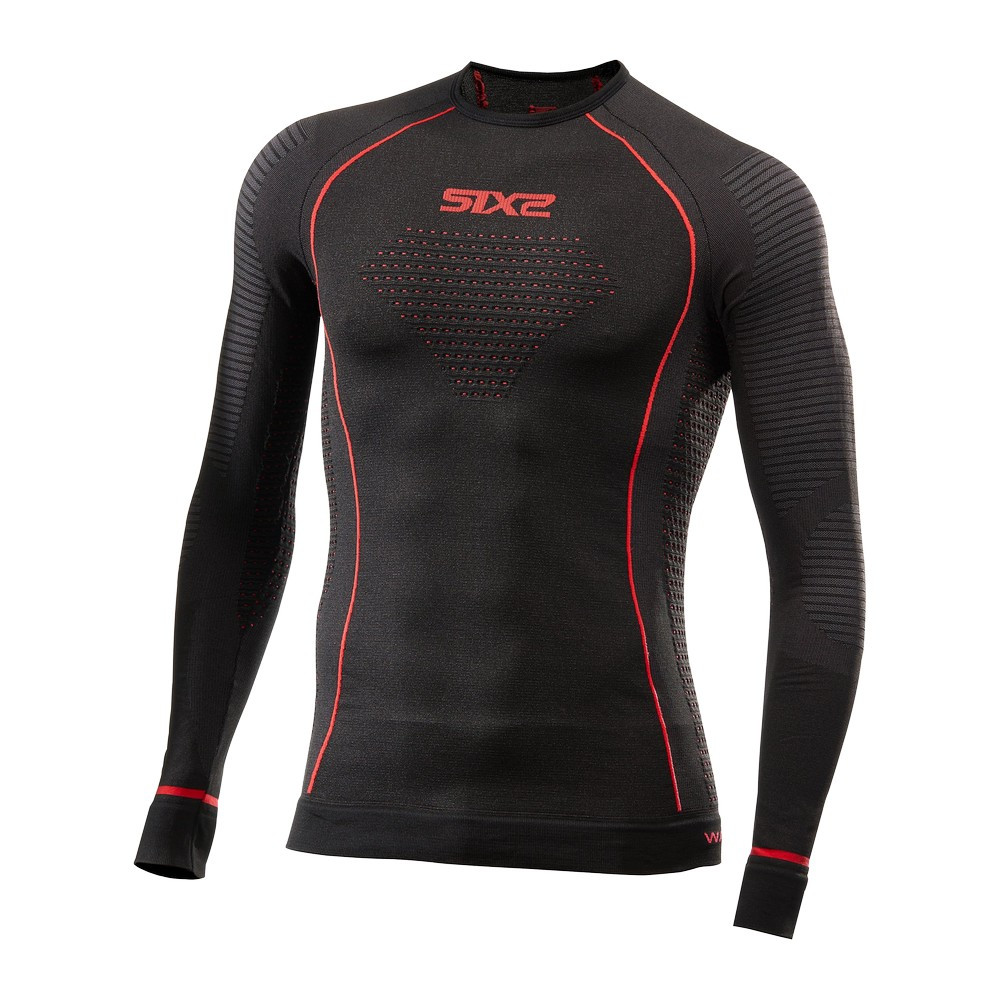 CAMISETA INTERIOR DE MANGA LARGA SIXS WARM CU TS2W NEGRO / ROJO