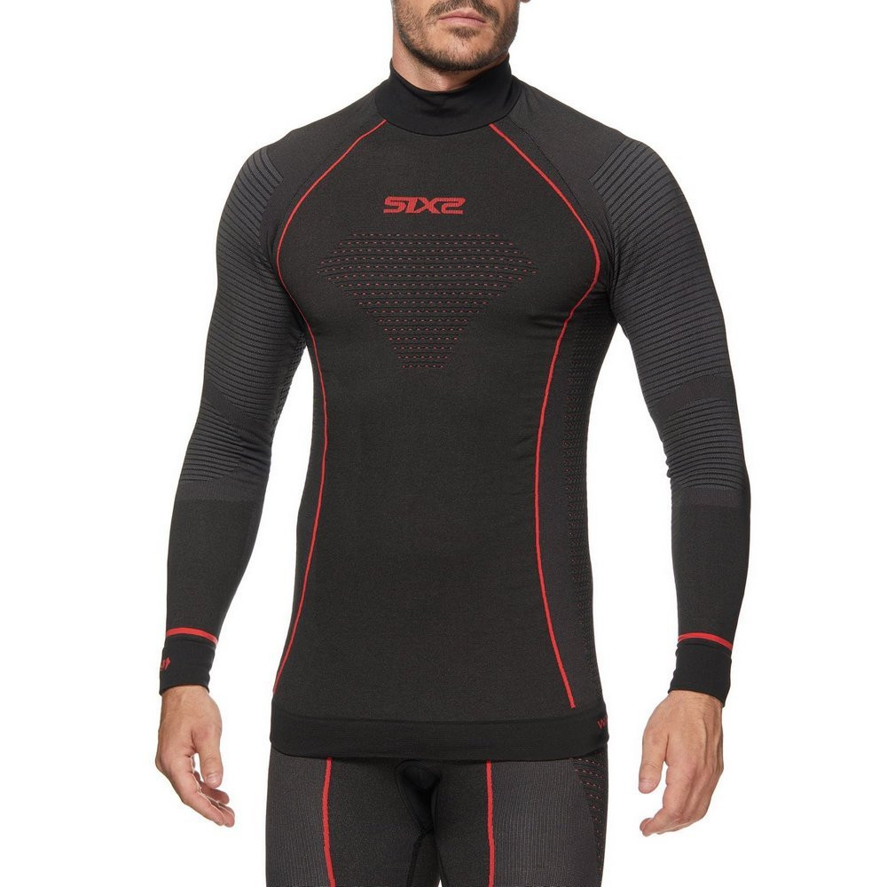 CAMISETA INTERIOR DE MANGA LARGA SIXS WARM CU TS3W NEGRO / ROJO