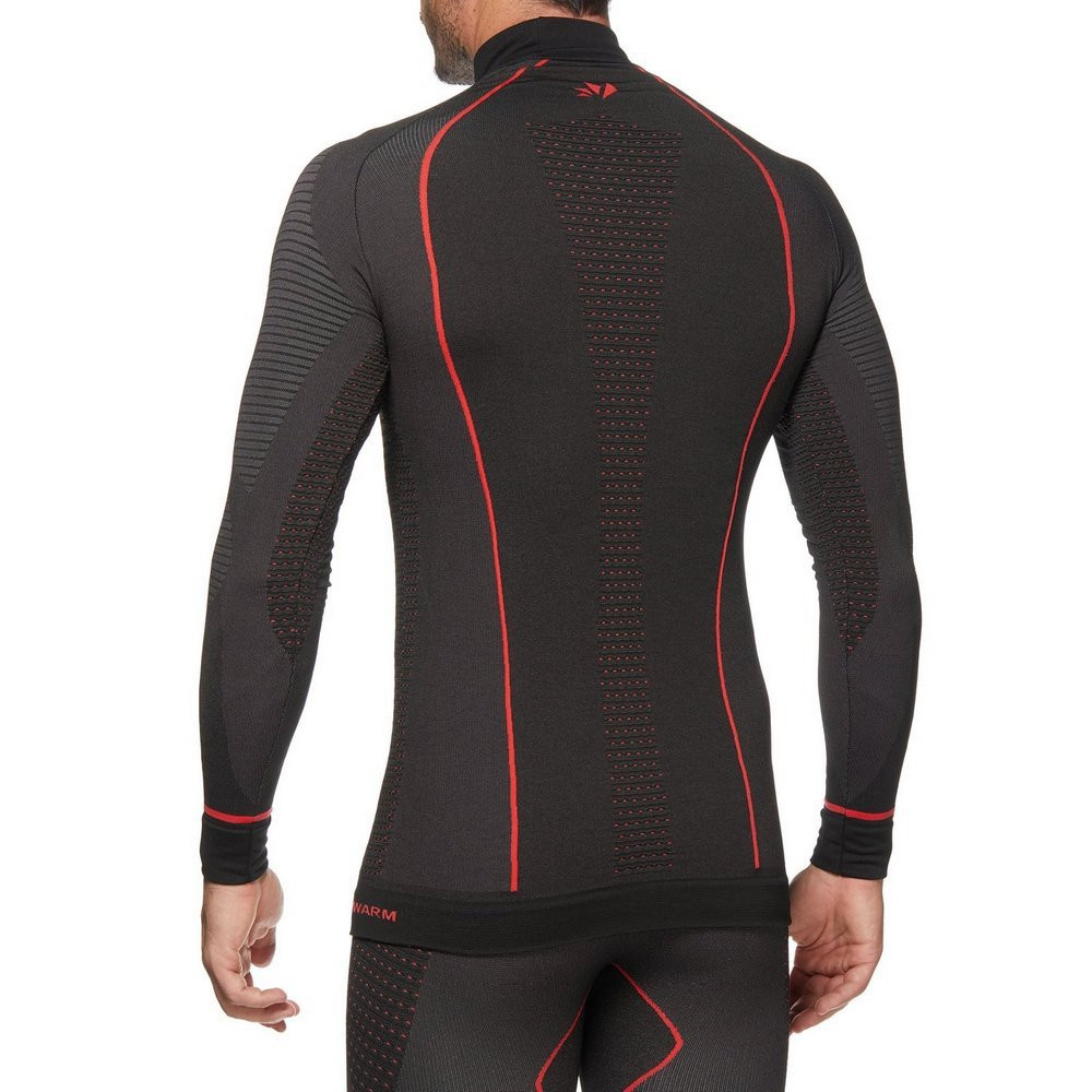 CAMISETA INTERIOR DE MANGA LARGA SIXS WARM CU TS3W NEGRO / ROJO