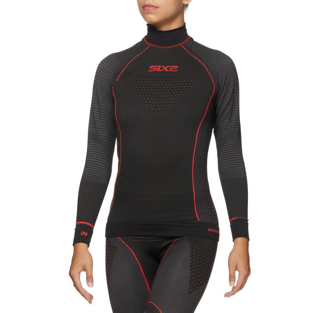 CAMISETA INTERIOR DE MANGA LARGA SIXS WARM CU TS3W NEGRO / ROJO