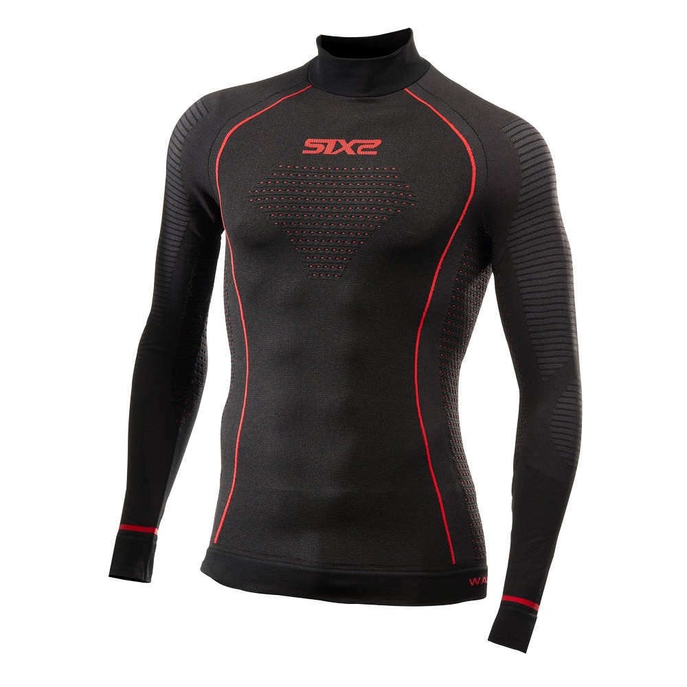 CAMISETA INTERIOR DE MANGA LARGA SIXS WARM CU TS3W NEGRO / ROJO