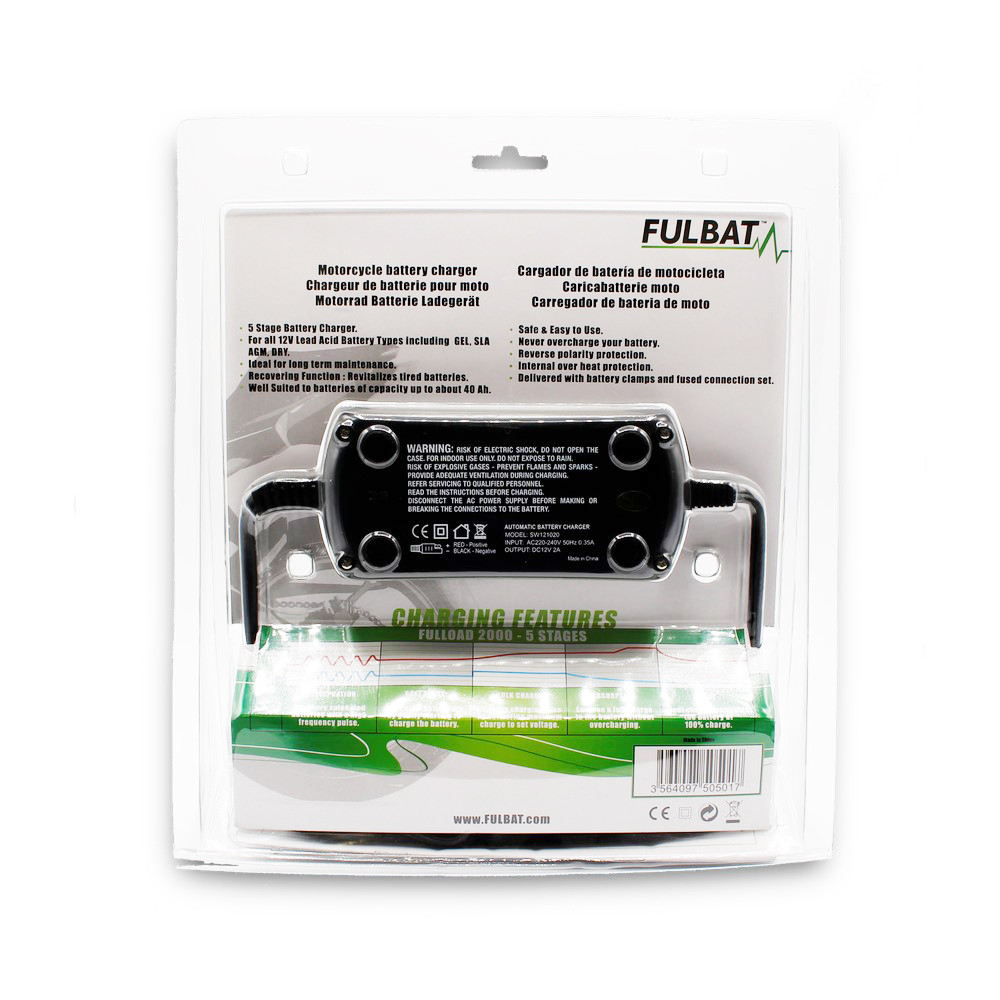 CARGADOR BATERÍA FULBAT FULLLOAD 2000 12V 2A