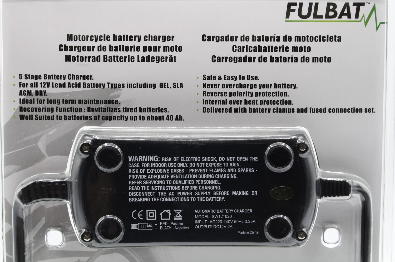 CARGADOR BATERÍA FULBAT FULLLOAD 2000 12V 2A