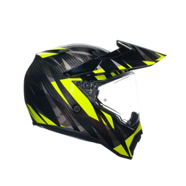 Casco AGV AX-9 E2206 MPLK STEPPA CARBON GREY YELLOW FLUO