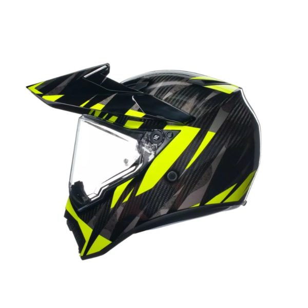 Casco AGV AX-9 E2206 MPLK STEPPA CARBON GREY YELLOW FLUO