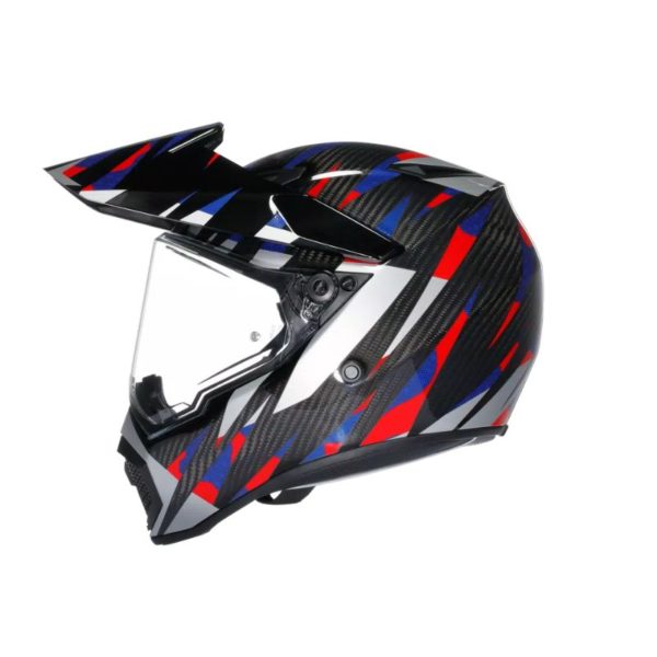 Casco AGV AX-9 E2206 MPLK STEPPA CARBON RED BLUE