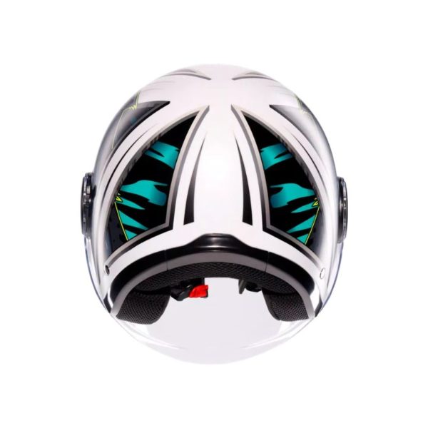 Casco AGV ETERES E2206 GHEPARD MATT WHITE BLACK GREEN