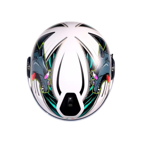 Casco AGV ETERES E2206 GHEPARD MATT WHITE BLACK GREEN