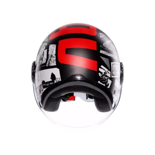 Casco AGV ETERES E2206 HISTORY MATT BLACK WHITE RED