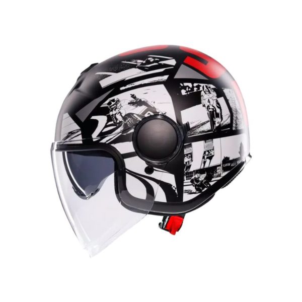 Casco AGV ETERES E2206 HISTORY MATT BLACK WHITE RED