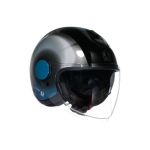 Casco AGV ETERES E2206 LEVANTO BLACK SILVER BLUE