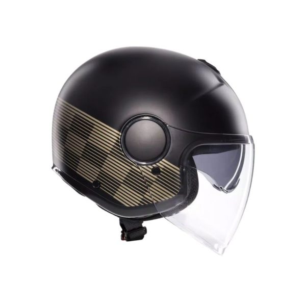 Casco AGV ETERES E2206 PONZA MATT BLACK GOLD