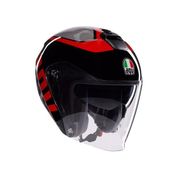 Casco AGV IRIDES E2206 VALENZA MATT GREY BLACK RED