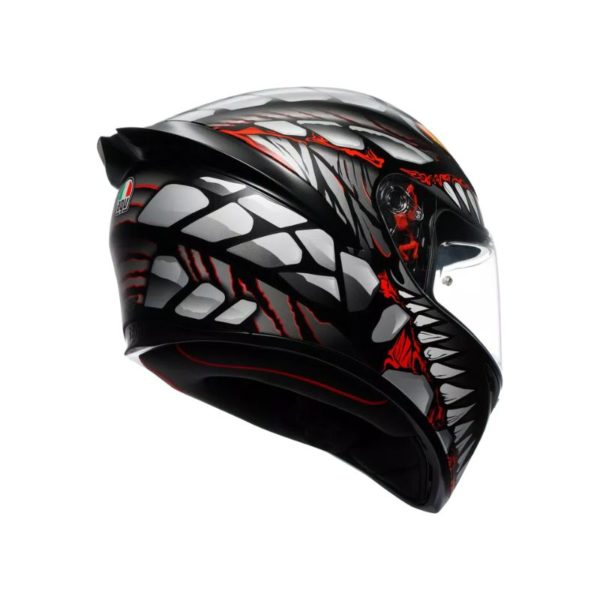 Casco AGV K1 S E2206 LYZARD MATT BLACK GREY RED