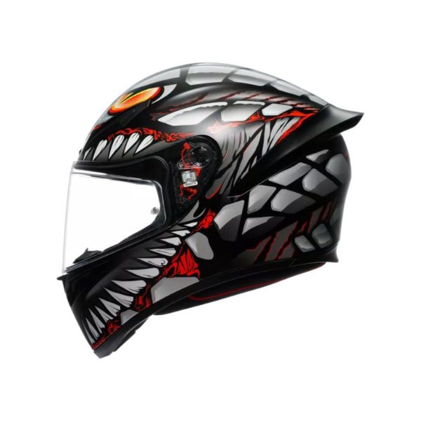 Casco AGV K1 S E2206 LYZARD MATT BLACK GREY RED