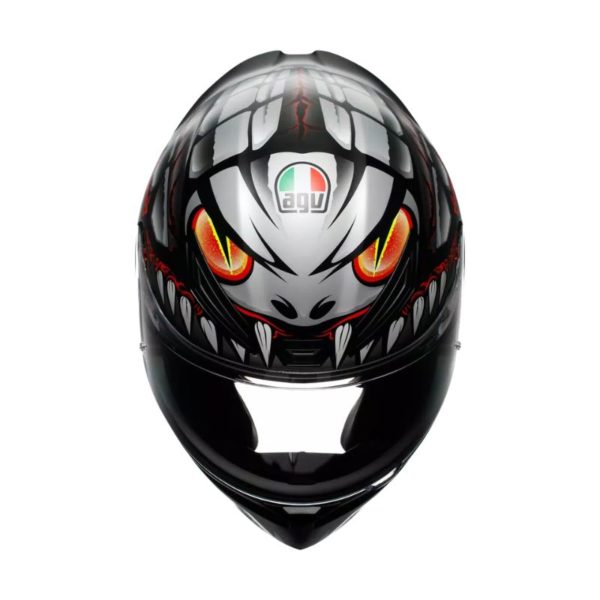 Casco AGV K1 S E2206 LYZARD MATT BLACK GREY RED