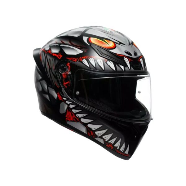 Casco AGV K1 S E2206 LYZARD MATT BLACK GREY RED