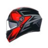 CASCO AGV K3 E2206 COMPOUND BLACK RED - Imagen 4