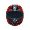CASCO AGV K3 E2206 COMPOUND BLACK RED - Imagen 7