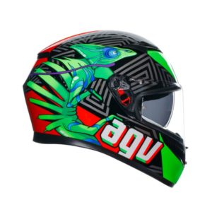 CASCO AGV K3 E2206 KAMALEON BLACK RED GREEN