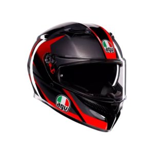 CASCO AGV K3 MPLK STRIGA BLACK GREY RED