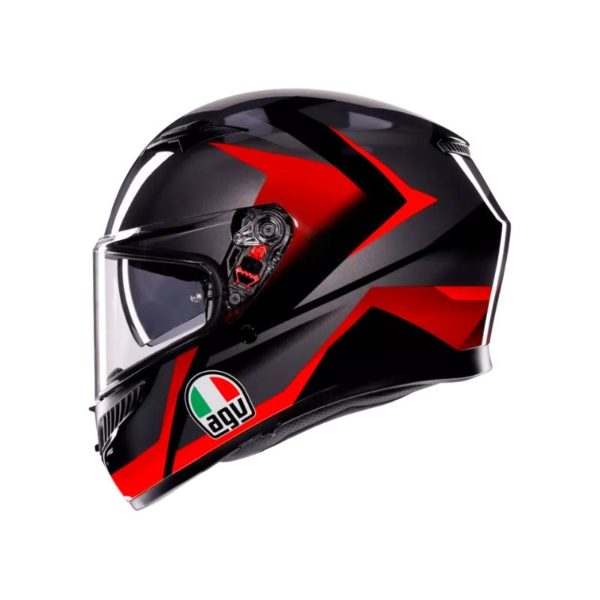 CASCO AGV K3 MPLK STRIGA BLACK GREY RED