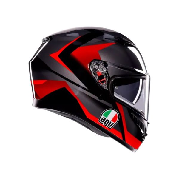 CASCO AGV K3 MPLK STRIGA BLACK GREY RED