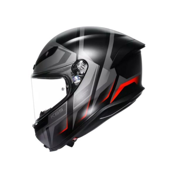 CASCO AGV K6 S E2206 MPLK KARVE MATT BLACK GREY RED