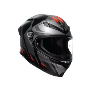 CASCO AGV K6 S E2206 MPLK KARVE MATT BLACK GREY RED