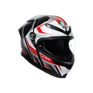 CASCO AGV K6 S E2206 MPLK KARVE MATT BLACK WHITE RED