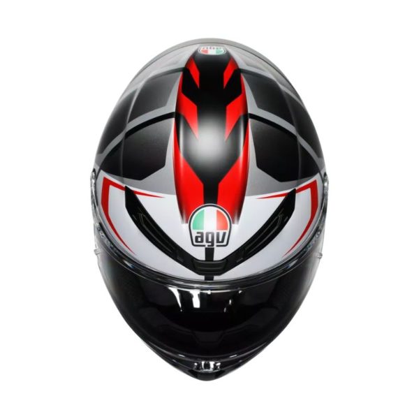 CASCO AGV K6 S E2206 MPLK KARVE MATT BLACK WHITE RED