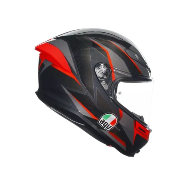 CASCO AGV K6 S E2206 MPLK 
SLASHCUT BLACK GREY RED