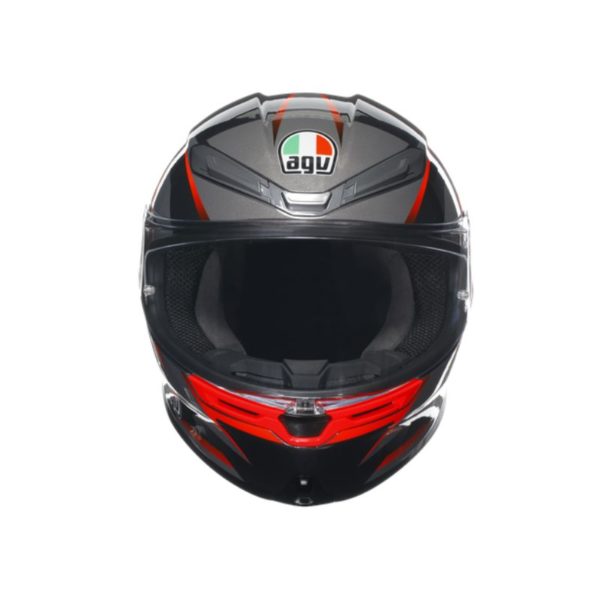 CASCO AGV K6 S E2206 SLASHCUT BLACK GREY RED