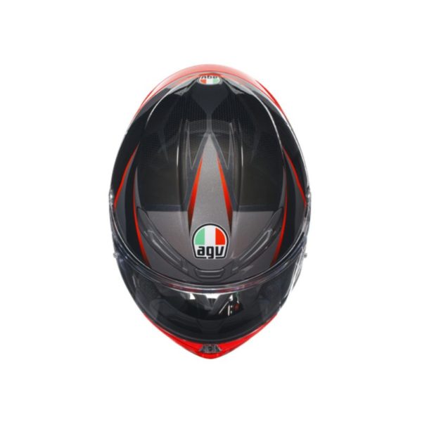 CASCO AGV K6 S E2206 SLASHCUT BLACK GREY RED