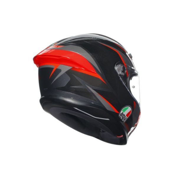 CASCO AGV K6 S E2206 SLASHCUT BLACK GREY RED