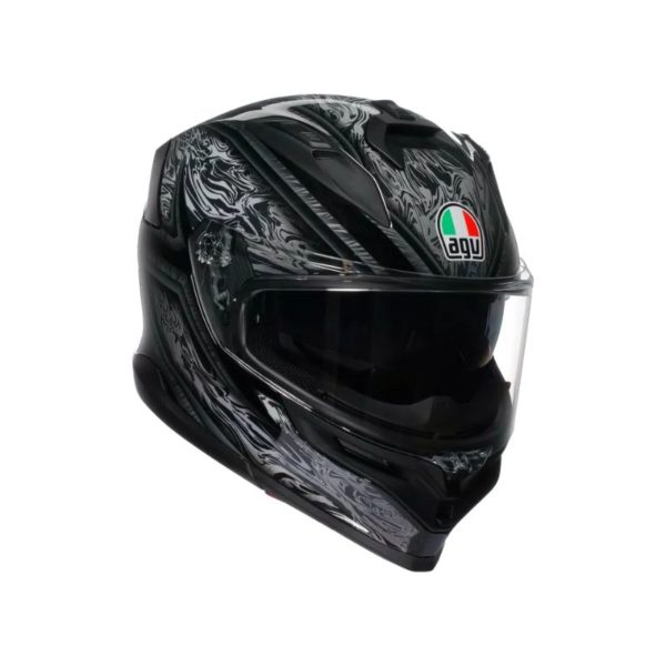 CASCO AGV K7 E2206 MPLK DAMASCUS BLACK SILVER