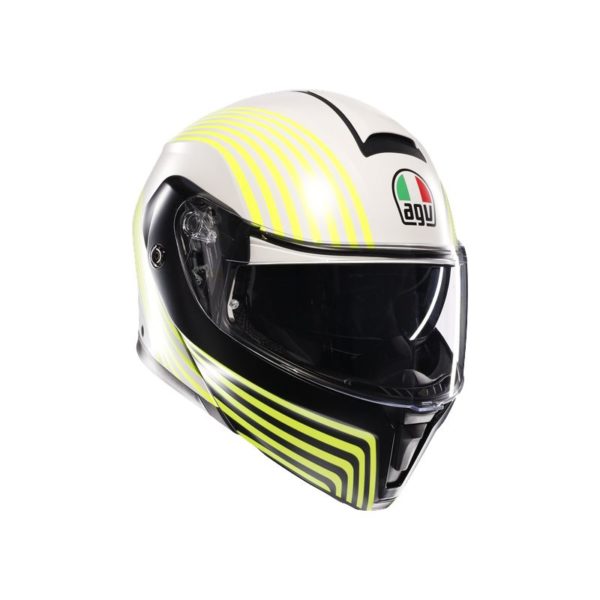 Casco AGV STREETMODULAR E2206 MPLK  ISEO MATT WHITE BLACK YEL FLUO