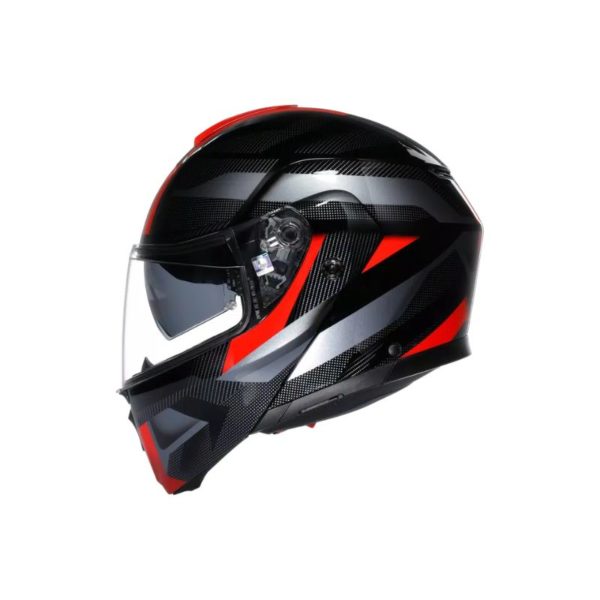 Casco AGV STREETMODULAR E2206 MPLK LEDRO BLACK RED