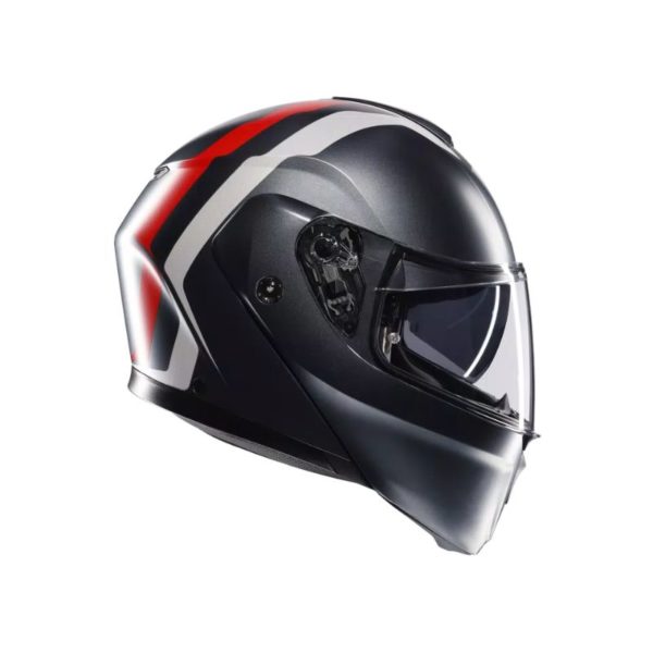 Casco AGV STREETMODULAR E2206 MPLK RESIA MATT GREY SILVER RED