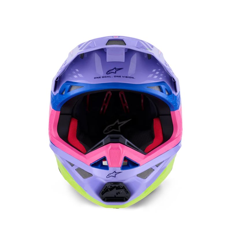 CASCO ALPINESTAR S-M10 JETT LAWRENCE R01 PURPLE PINK FL YELLOW FLUO GLS