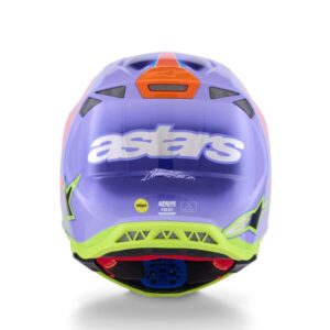 CASCO ALPINESTAR S-M10 JETT LAWRENCE R01 PURPLE PINK FL YELLOW FLUO GLS
