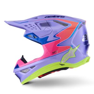 CASCO ALPINESTAR S-M10 JETT LAWRENCE R01 PURPLE PINK FL YELLOW FLUO GLS